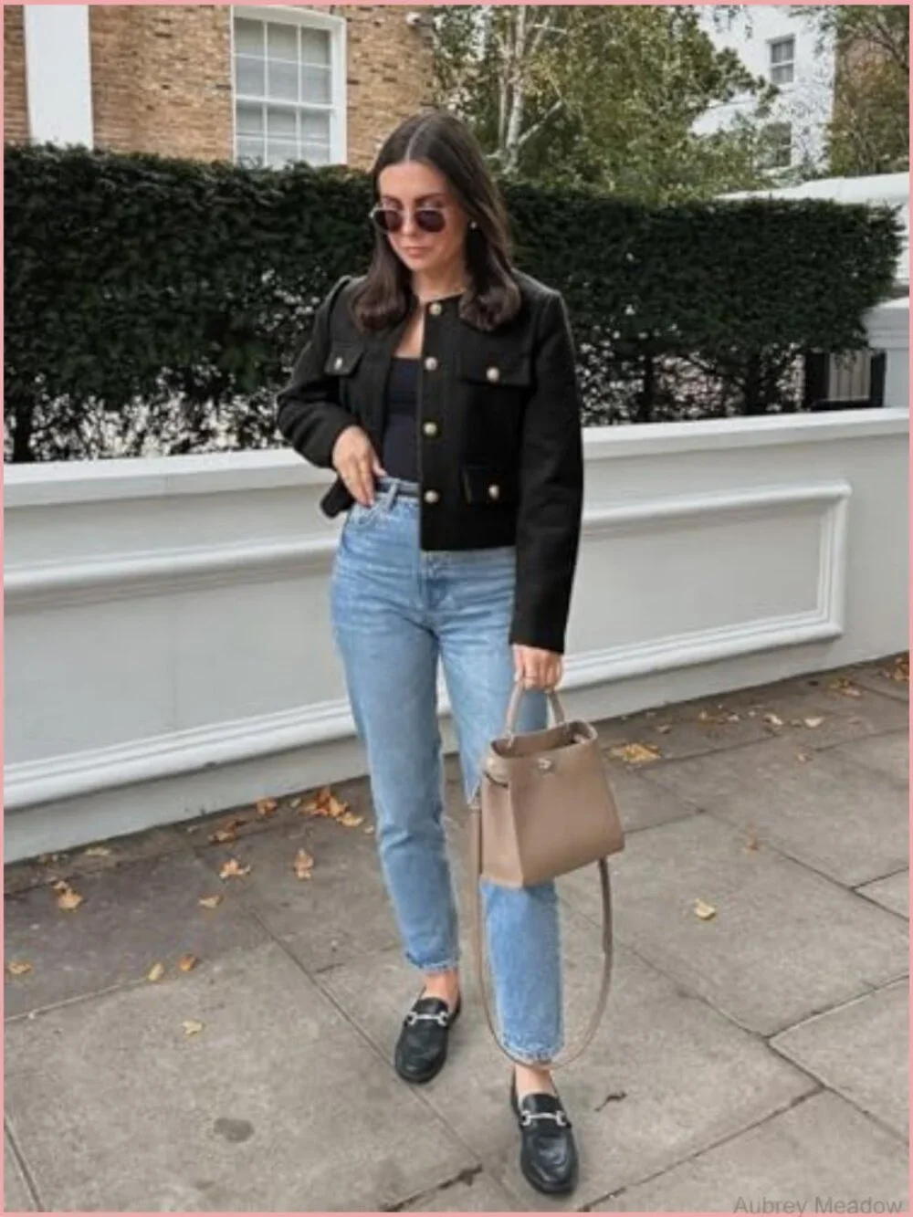 Cropped Tweed Blazer Jacket Collarless Button Down Business Casual Winter Coat